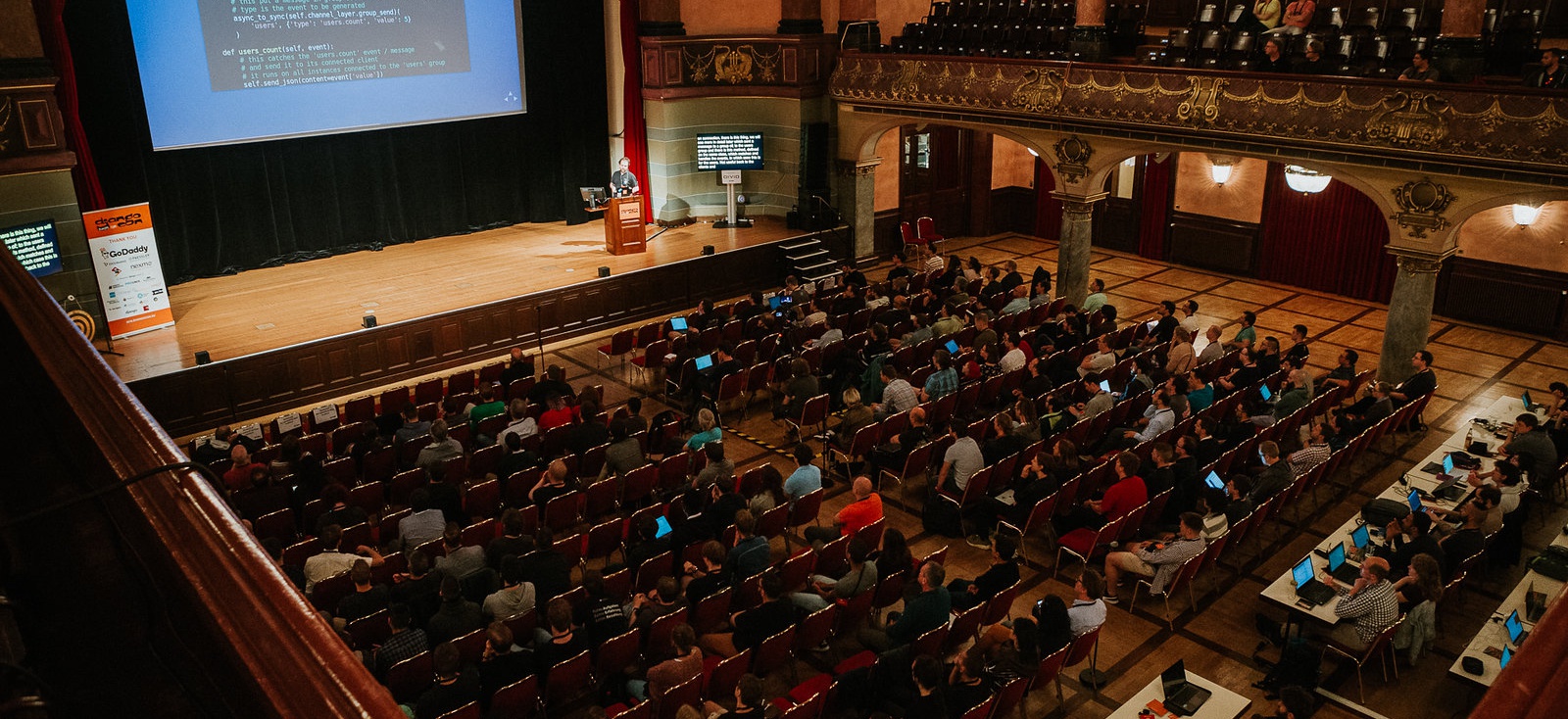 Iacopo a DjangoCon Europe con il talk "Real time applications with Django"